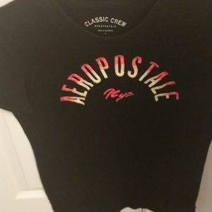 Aeropostale shirt size large in kids black with pink letters